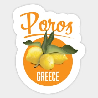 Poros Greece travel poster Sticker